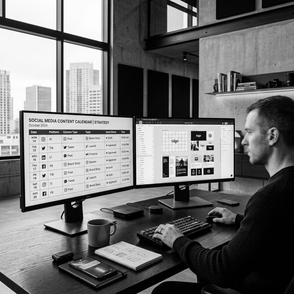 Social Media Marketing editorial visual - Surnax